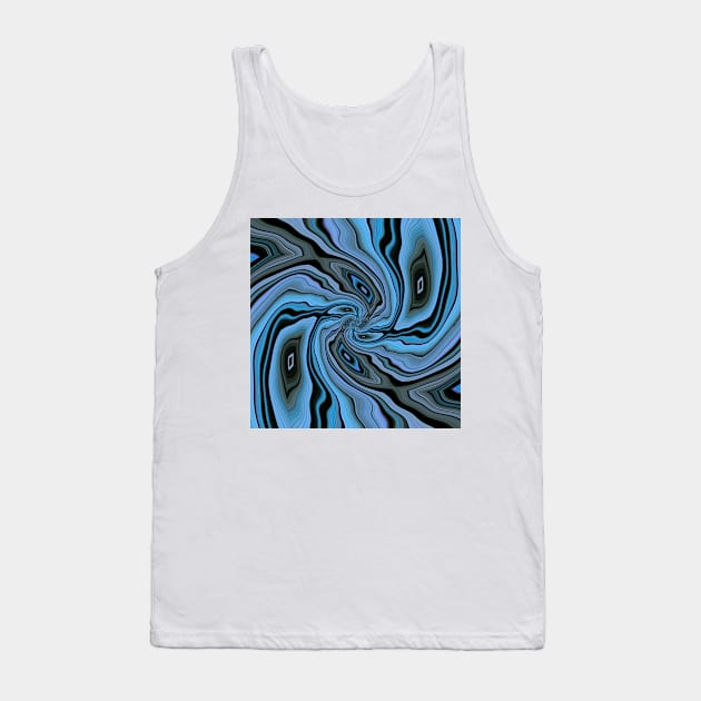 shades of turquoise blue spiral in square format Tank Top by mister-john